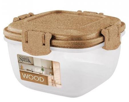 Контейнер для продуктов Sugar&Spice Wood герметичный 0,35л квадратный